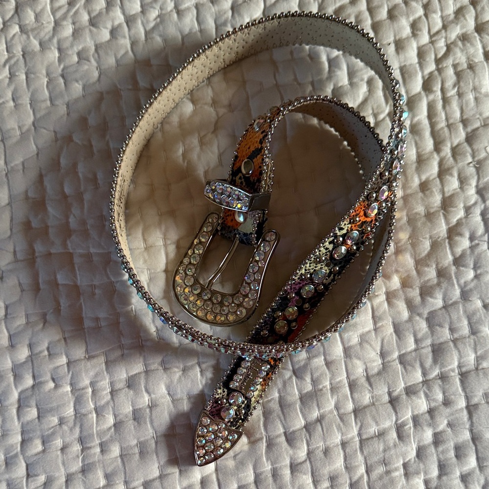 B.B. Simon Multicolor Crystal Belt